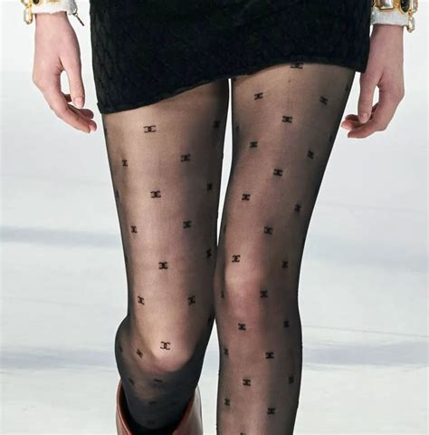 chanel patterned tights|chanel tights black.